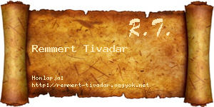 Remmert Tivadar névjegykártya